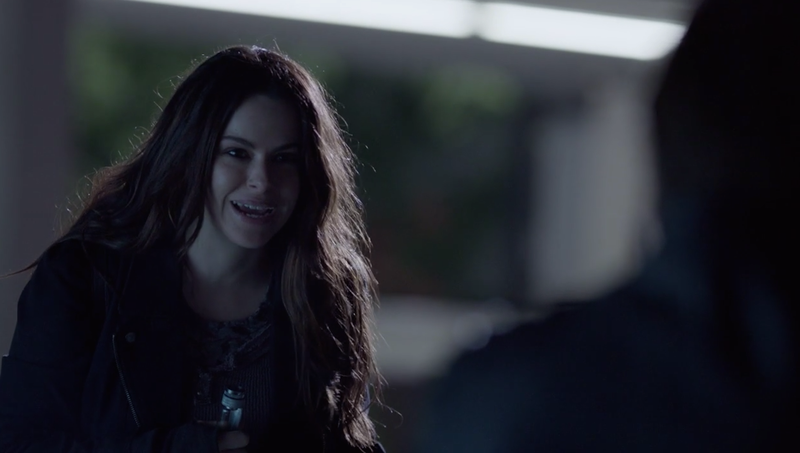 "Finally, someone's going to stop me." (Emily Hampshire) (Photo: Syfy)